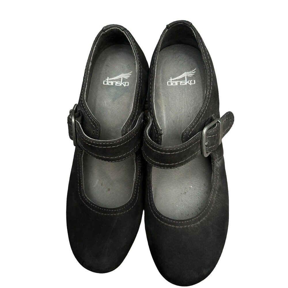 Dansko Women Sandra Leather Wedge Mary Jane Clogs Mule shoes sz 38/7.5-8